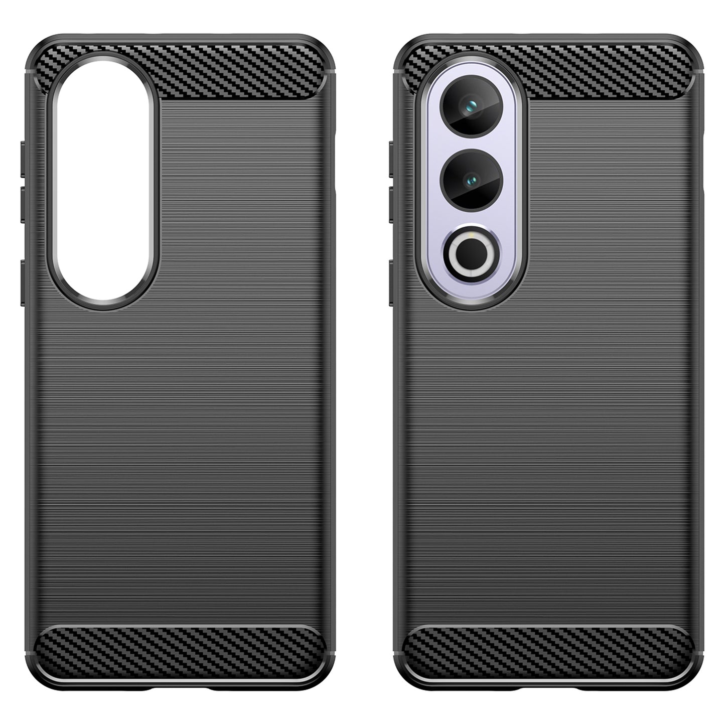 For OnePlus Ace 3V 5G Case Carbon Fiber Texture Brushed TPU Phone Back Cover - Black