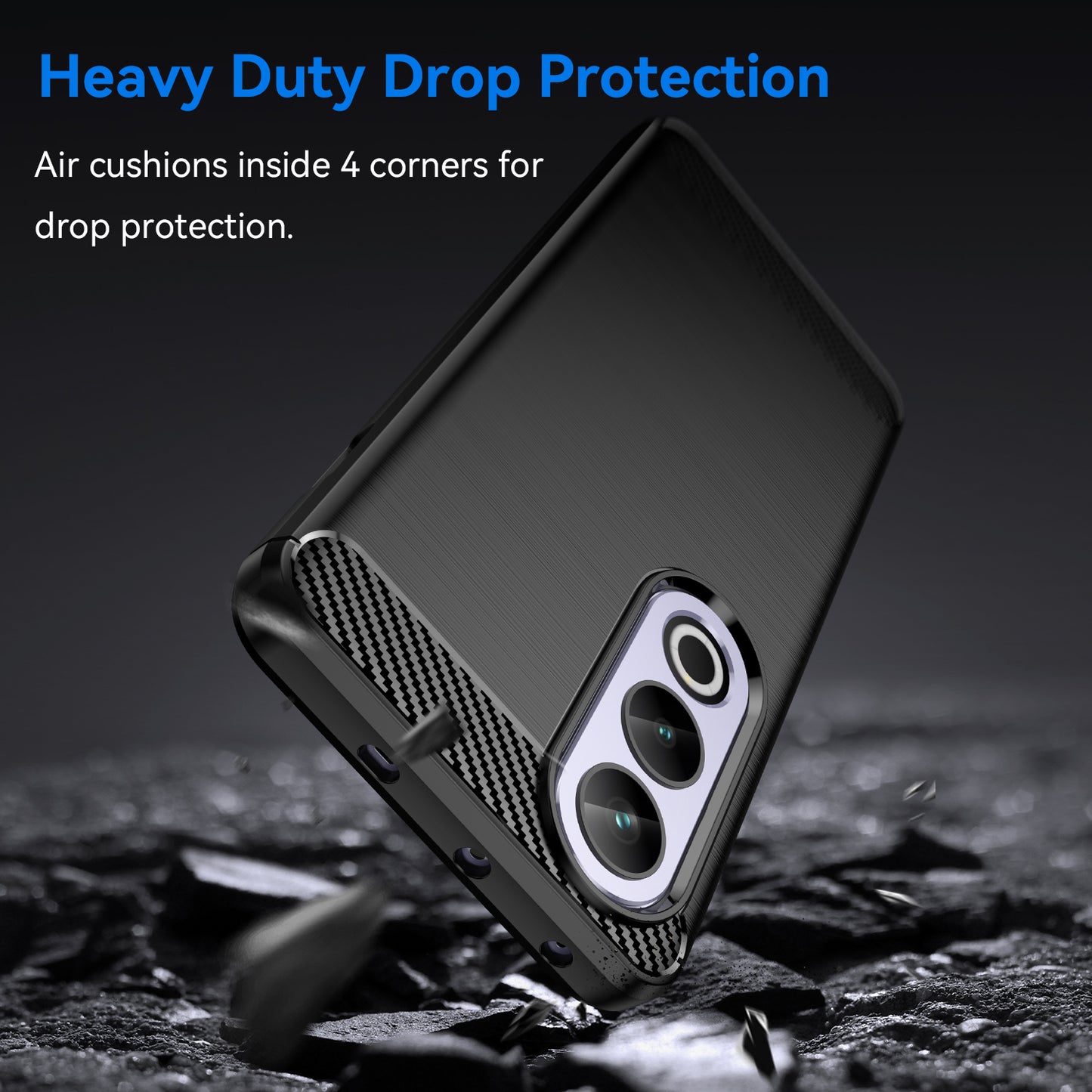 For OnePlus Ace 3V 5G Case Carbon Fiber Texture Brushed TPU Phone Back Cover - Black