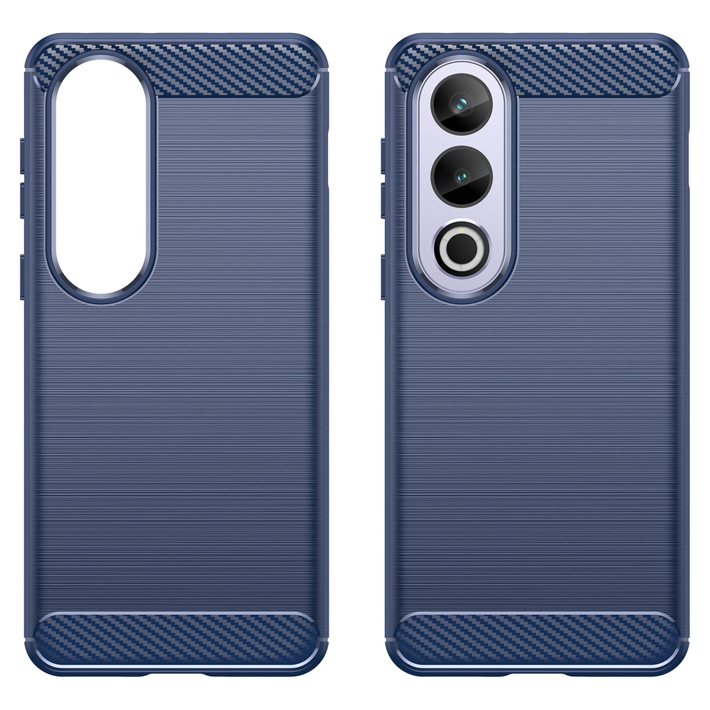 For OnePlus Ace 3V 5G Case Carbon Fiber Texture Brushed TPU Phone Back Cover - Blue