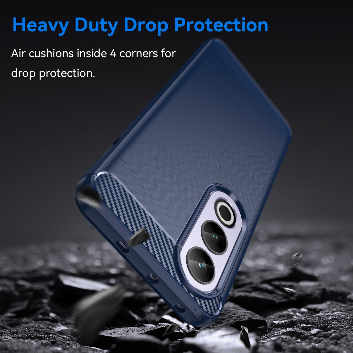 For OnePlus Ace 3V 5G Case Carbon Fiber Texture Brushed TPU Phone Back Cover - Blue