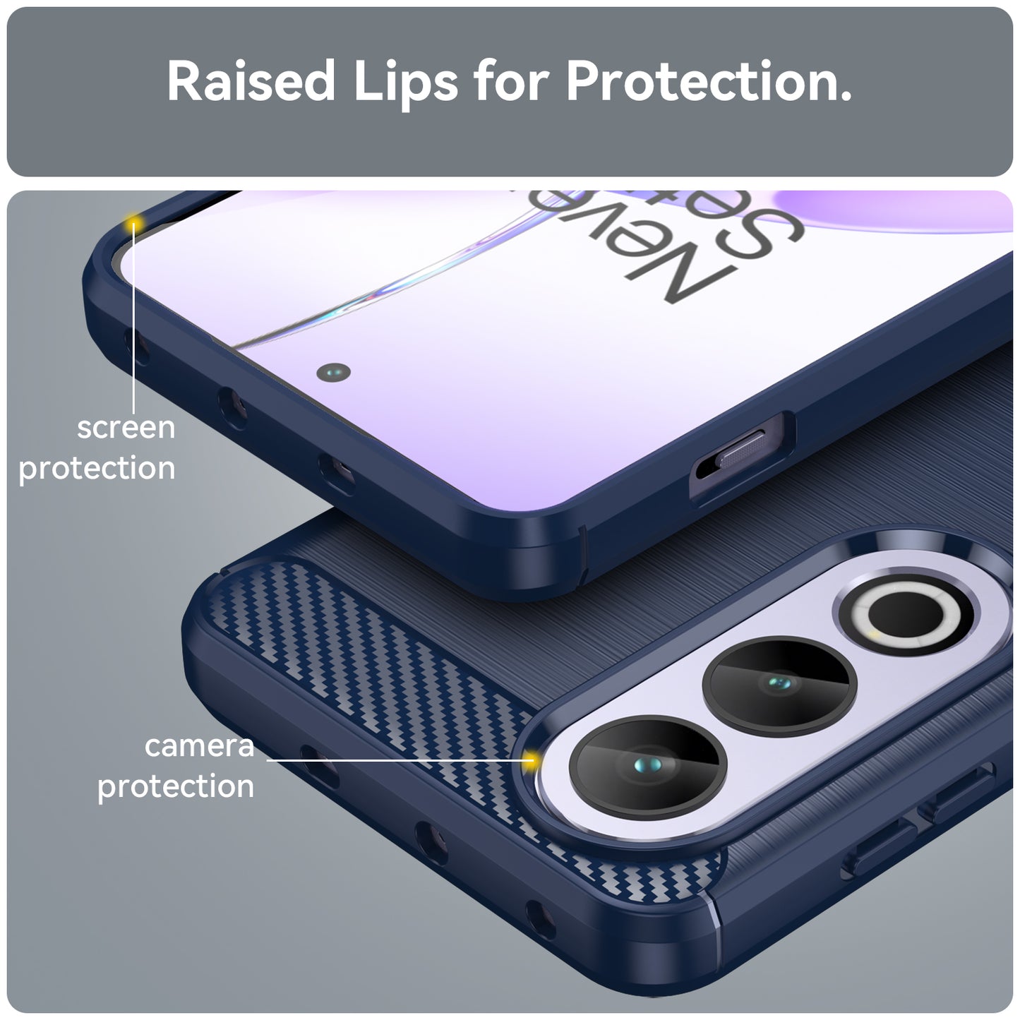 For OnePlus Ace 3V 5G Case Carbon Fiber Texture Brushed TPU Phone Back Cover - Blue