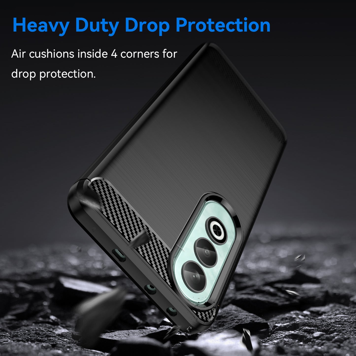 For OnePlus Nord CE4 5G Case Carbon Fiber Texture TPU Phone Cover Wholesale - Black