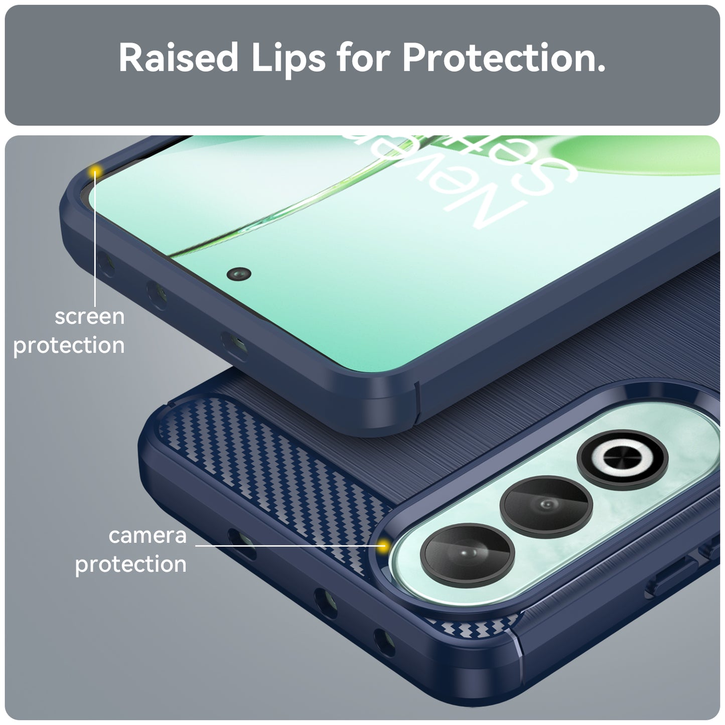 For OnePlus Nord CE4 5G Case Carbon Fiber Texture TPU Phone Cover Wholesale - Blue