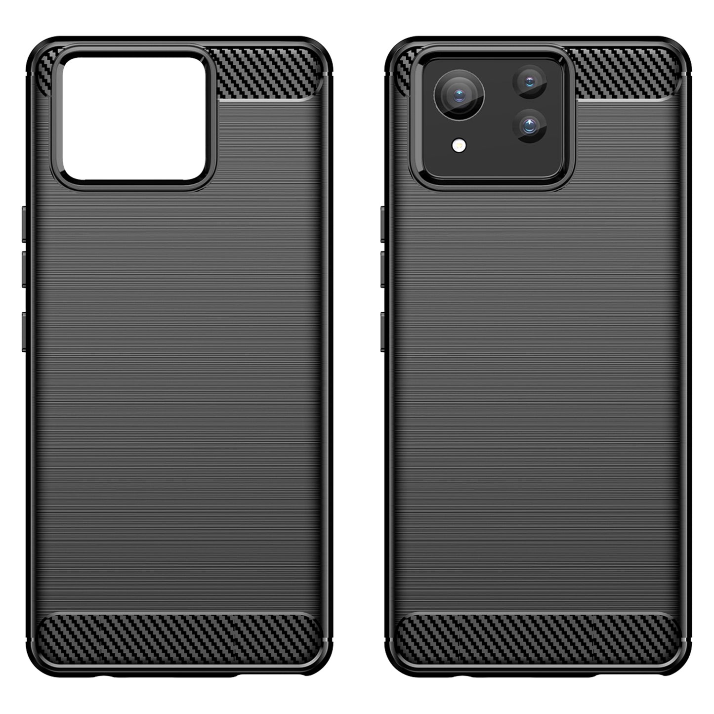 For Asus Zenfone 11 Ultra 5G TPU Case Carbon Fiber Texture Soft Phone Cover - Black