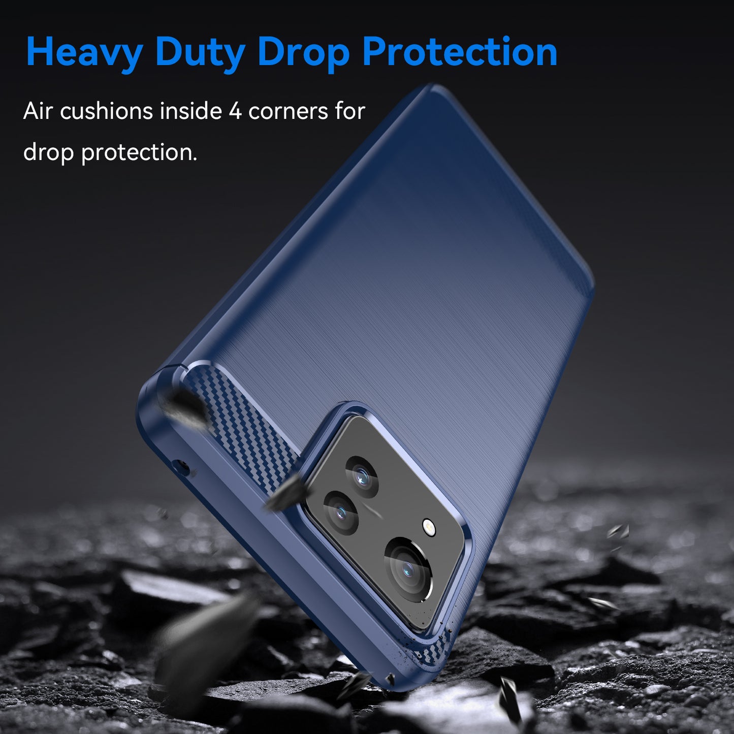 For Asus Zenfone 11 Ultra 5G TPU Case Carbon Fiber Texture Soft Phone Cover - Blue