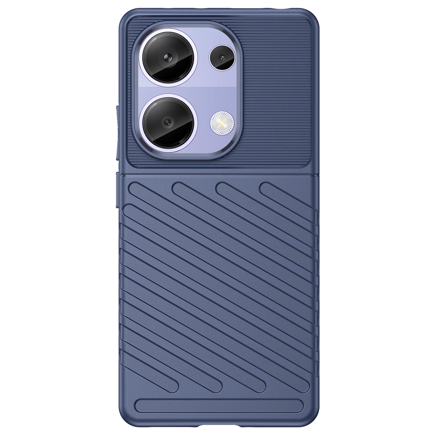 Thunder Series For Xiaomi Redmi Note 13 Pro 4G / Poco M6 Pro 4G TPU Case Twill Texture Phone Back Cover - Blue
