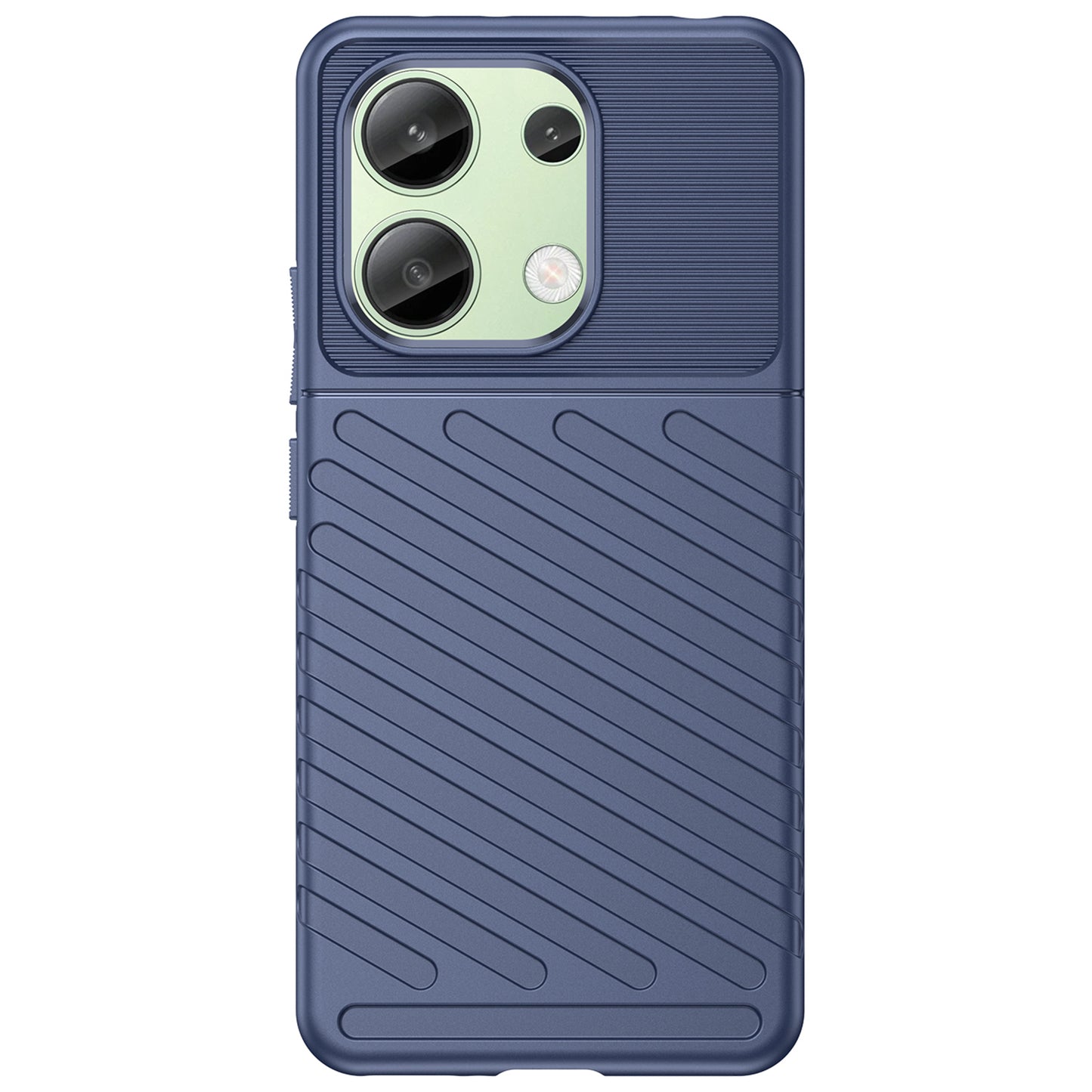 Thunder Series For Xiaomi Redmi Note 13 4G Case Twill Texture Thickened TPU Soft Phone Cover - Blue