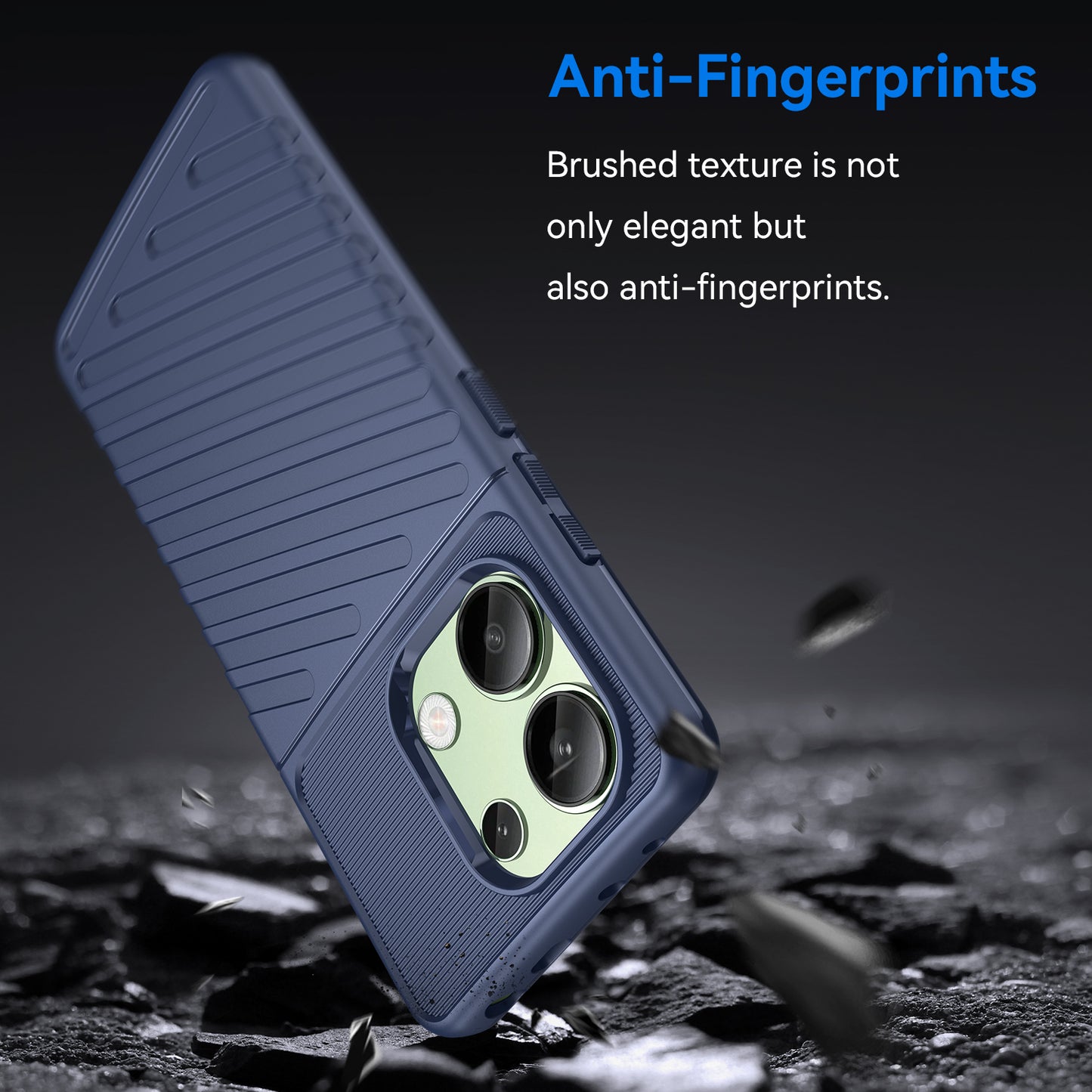 Thunder Series For Xiaomi Redmi Note 13 4G Case Twill Texture Thickened TPU Soft Phone Cover - Blue