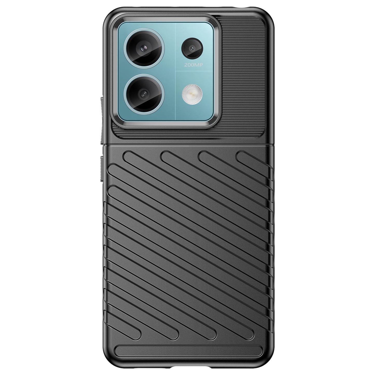 Thunder Series For Xiaomi Redmi Note 13 Pro 5G / Poco X6 5G Case Thickened TPU Soft Phone Cover - Black