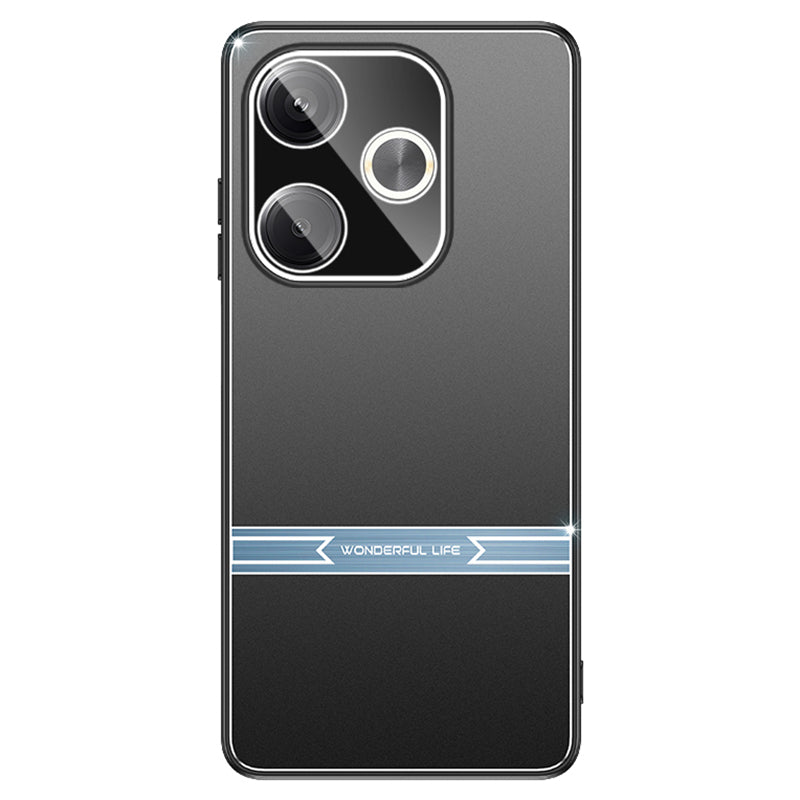 Matte Case for Xiaomi Redmi Turbo 3 5G , Bump Proof Metal+PC+TPU Phone Cover - Black+Blue