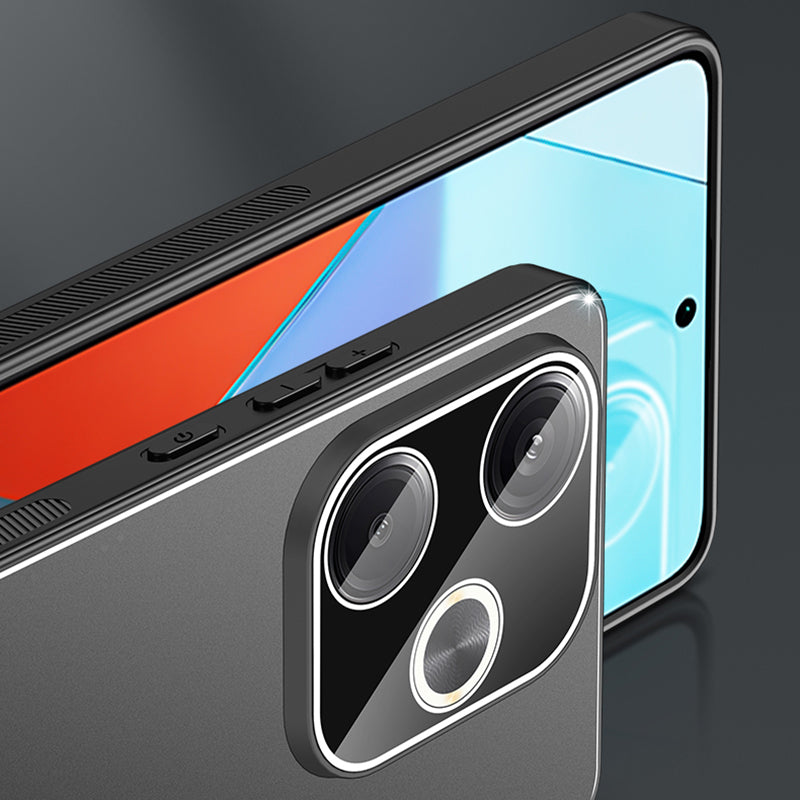 Matte Case for Xiaomi Redmi Turbo 3 5G , Bump Proof Metal+PC+TPU Phone Cover - Black+Blue