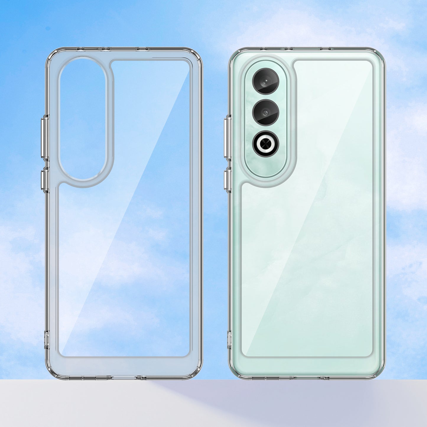 For OnePlus Nord CE4 5G Case Drop-Proof TPU Frame Clear Acrylic Protective Phone Shell - Transparent