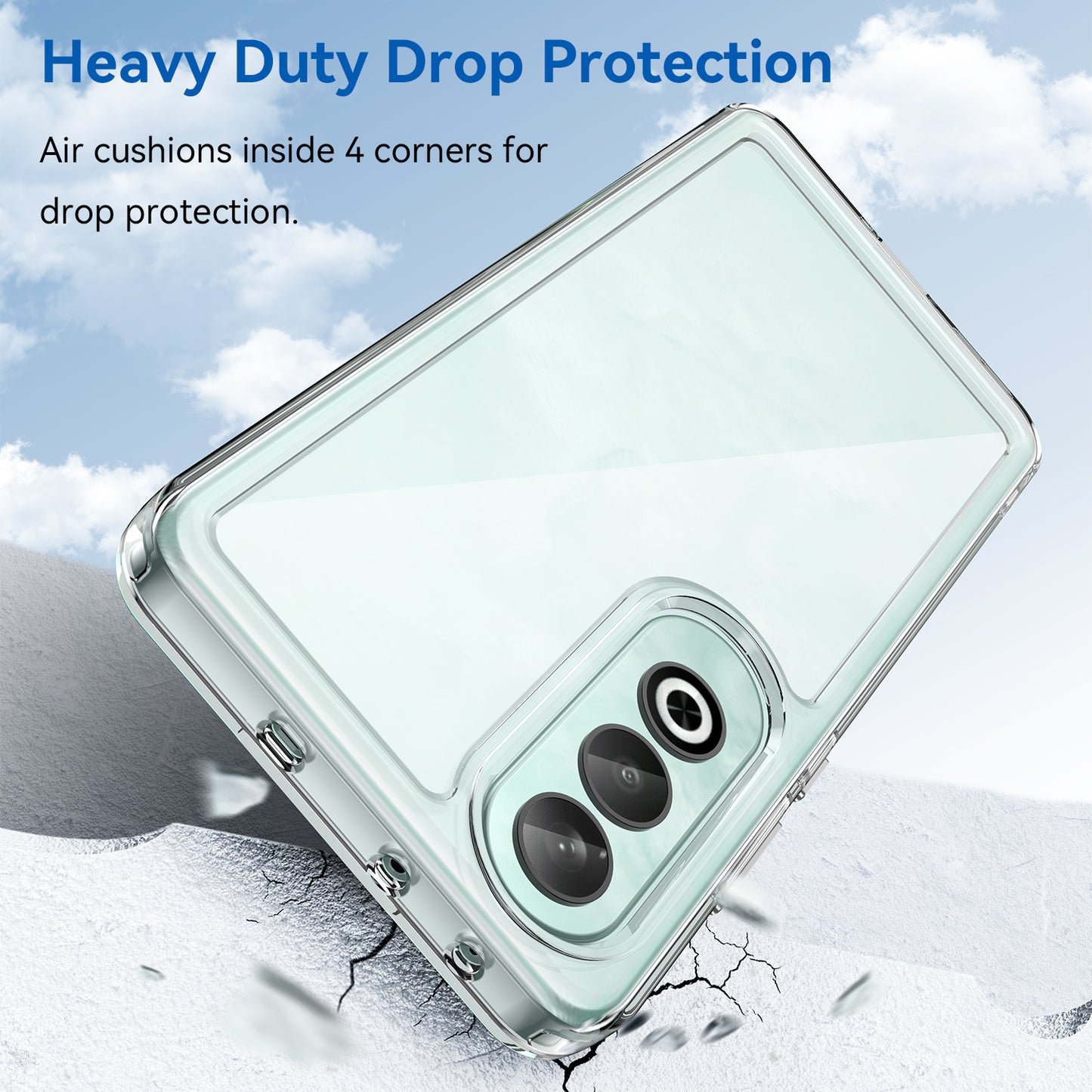 For OnePlus Nord CE4 5G Case Drop-Proof TPU Frame Clear Acrylic Protective Phone Shell - Transparent