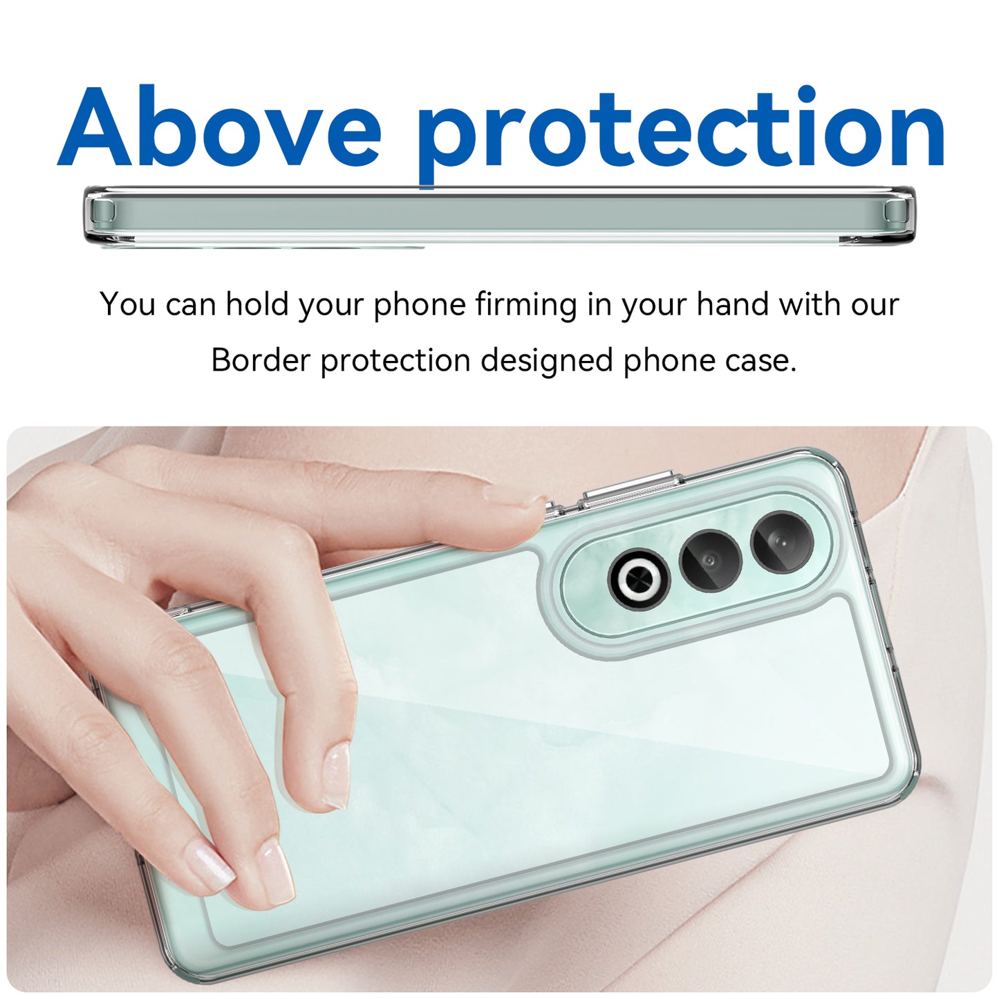 For OnePlus Nord CE4 5G Case Drop-Proof TPU Frame Clear Acrylic Protective Phone Shell - Transparent