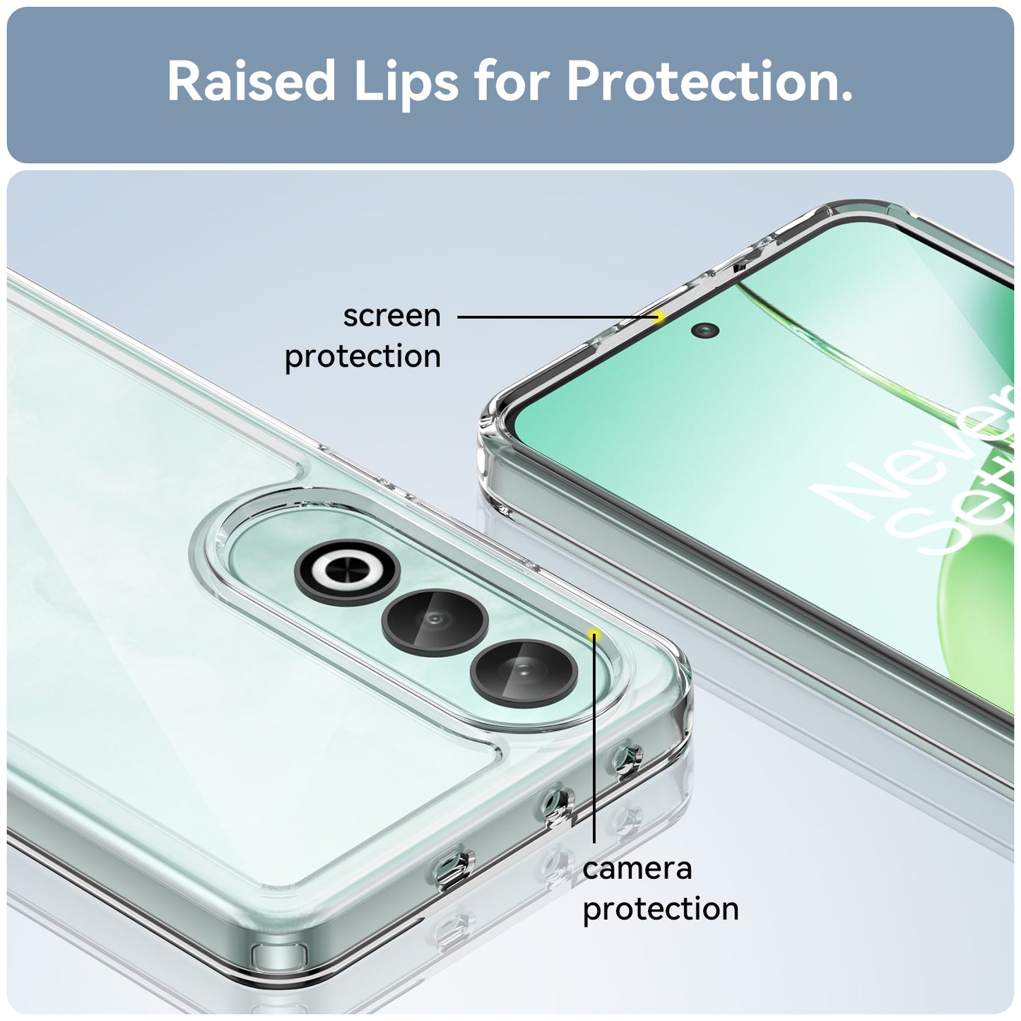 For OnePlus Nord CE4 5G Case Drop-Proof TPU Frame Clear Acrylic Protective Phone Shell - Transparent