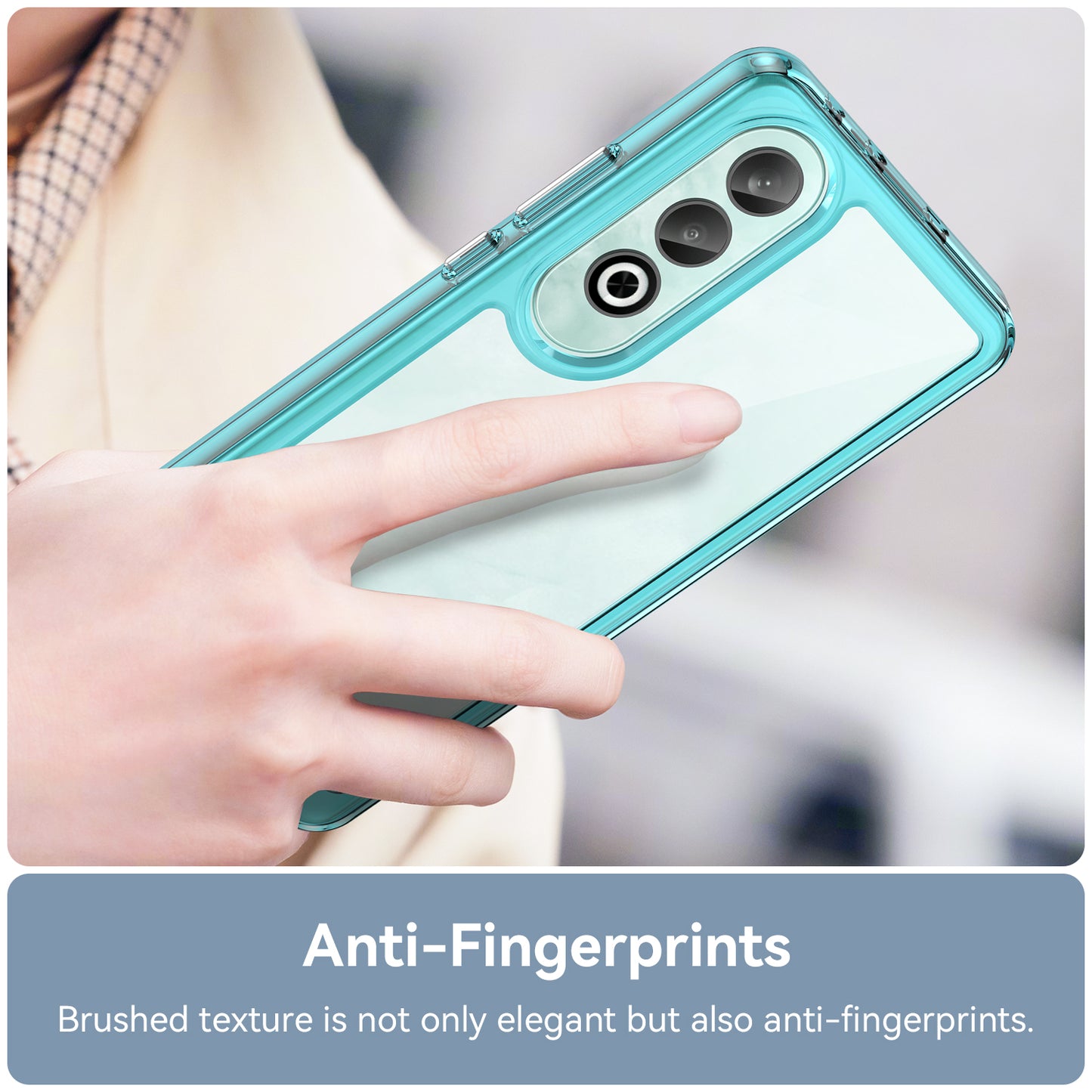 For OnePlus Nord CE4 5G Case Drop-Proof TPU Frame Clear Acrylic Protective Phone Shell - Transparent Blue