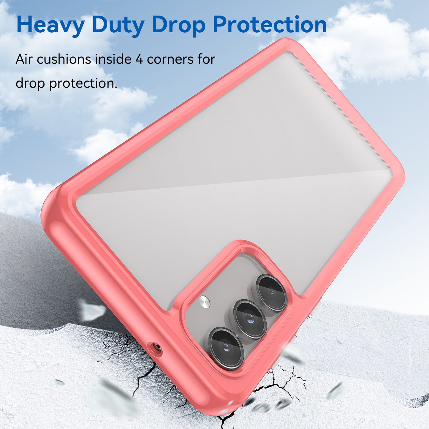 For Samsung Galaxy M55 5G Case TPU Frame Clear Acrylic Protective Phone Cover - Red