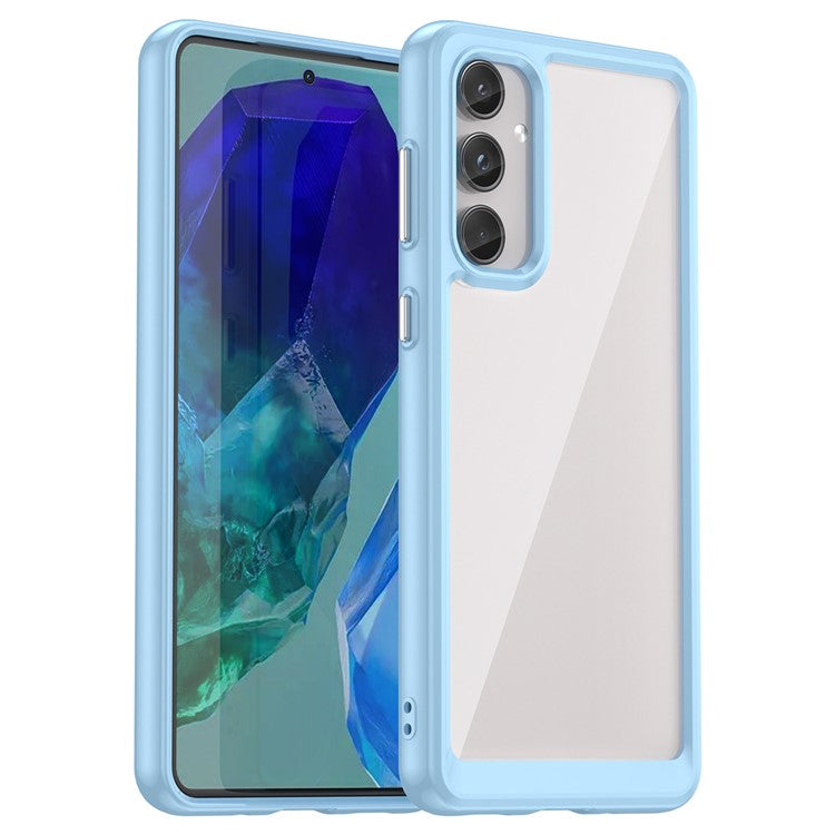 For Samsung Galaxy M55 5G / C55 5G / F55 5G Case TPU Frame Clear Acrylic Protective Phone Cover - Blue