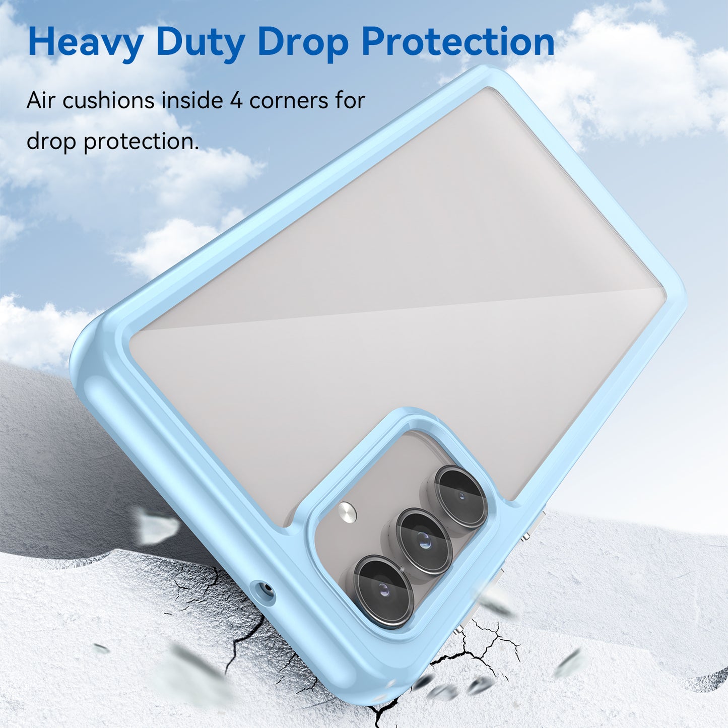 For Samsung Galaxy M55 5G Case TPU Frame Clear Acrylic Protective Phone Cover - Blue