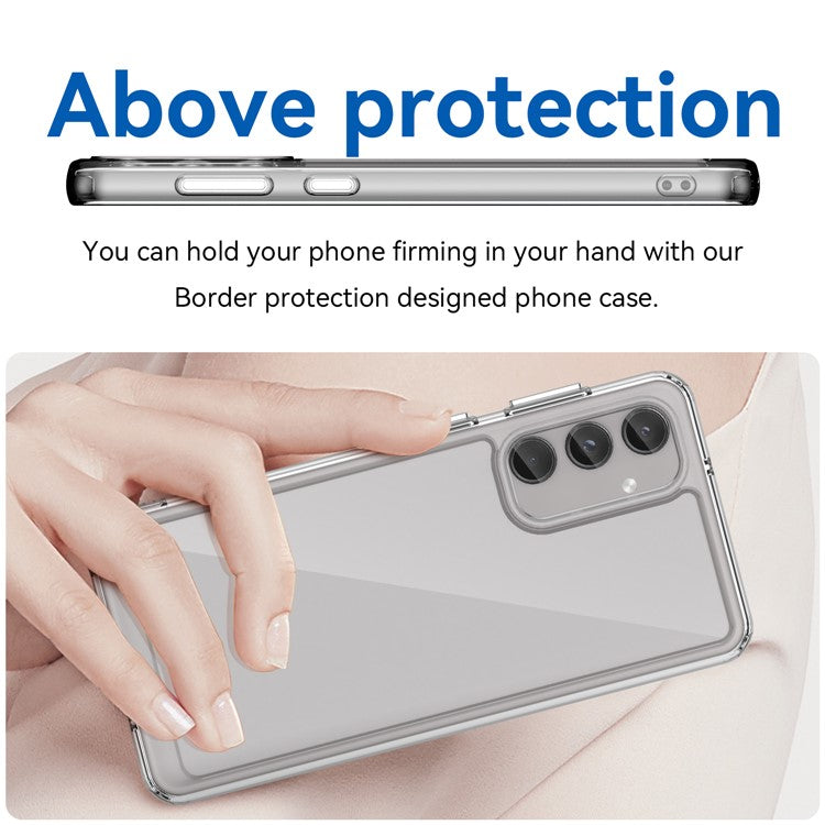 For Samsung Galaxy M55 5G / C55 5G / F55 5G Case TPU Frame Clear Acrylic Protective Phone Cover - Transparent