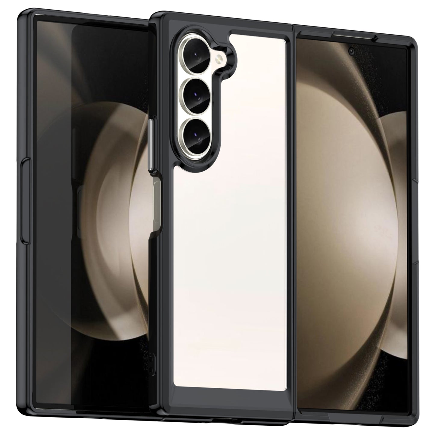 For Samsung Galaxy Z Fold6 5G Case Protective TPU+Acrylic Phone Mobile Parts Wholesale - Black