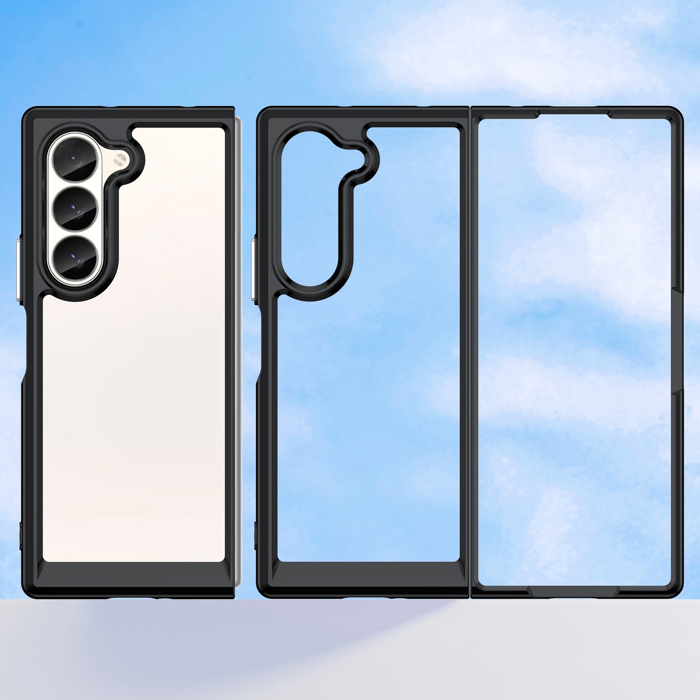 For Samsung Galaxy Z Fold6 5G Case Protective TPU+Acrylic Phone Mobile Parts Wholesale - Black