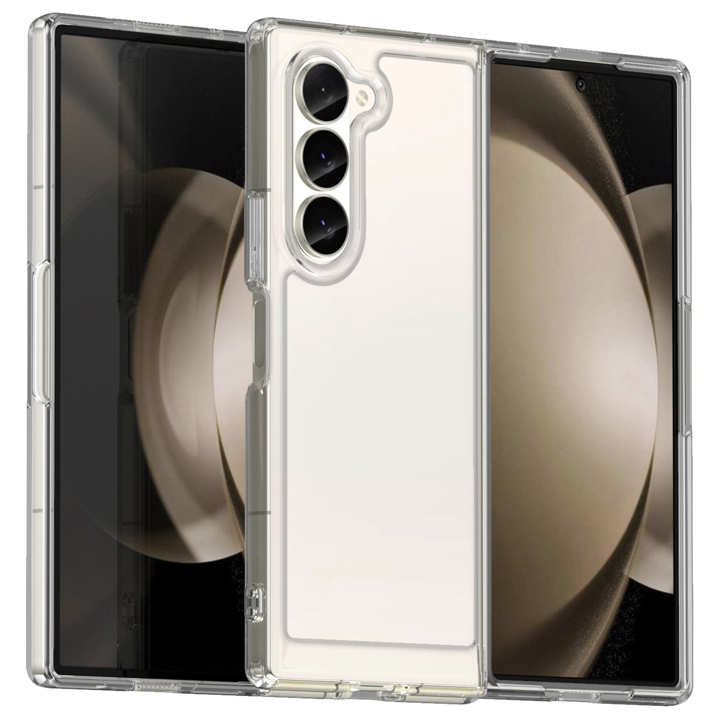 For Samsung Galaxy Z Fold6 5G Case Protective TPU+Acrylic Phone Mobile Parts Wholesale - Transparent