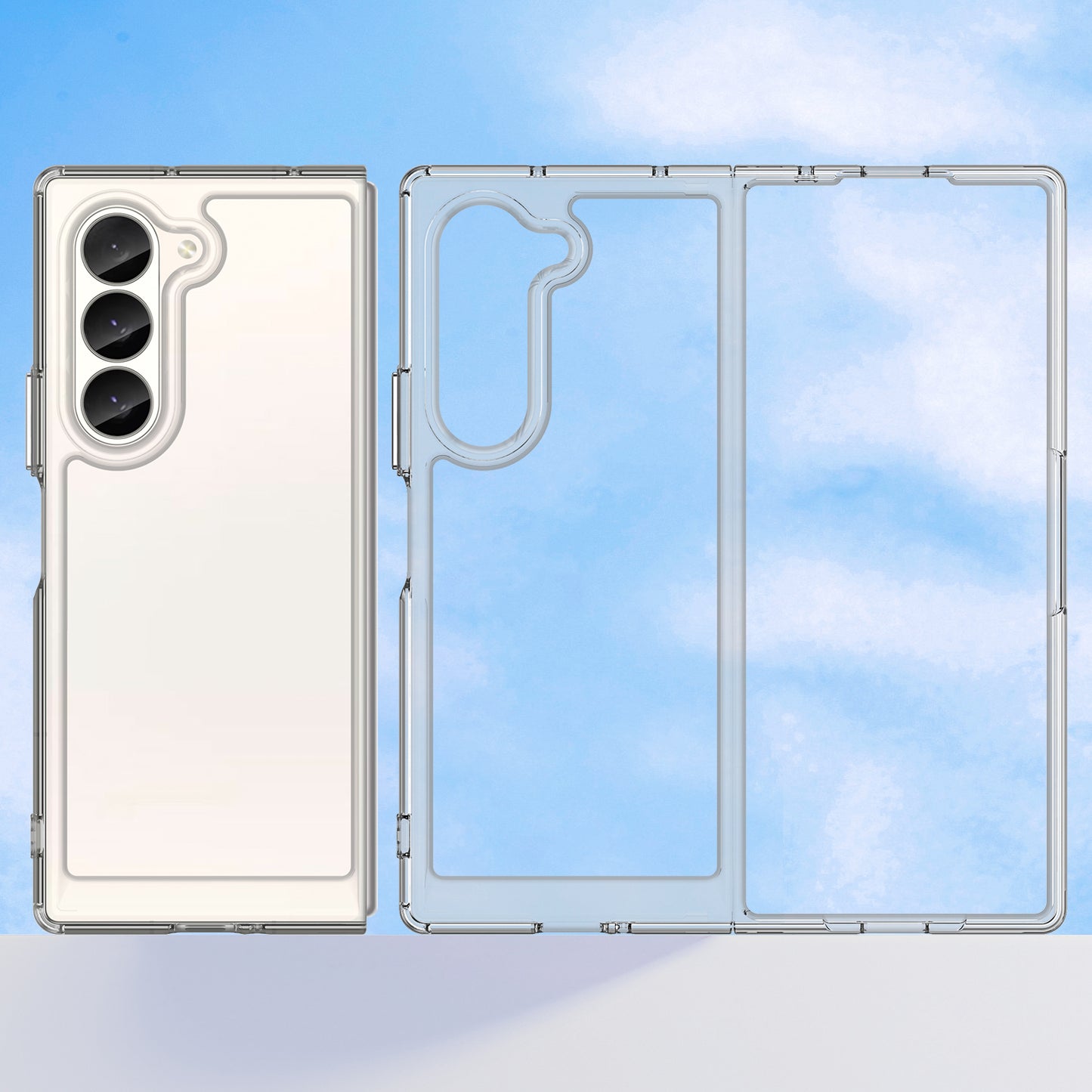 For Samsung Galaxy Z Fold6 5G Case Protective TPU+Acrylic Phone Mobile Parts Wholesale - Transparent