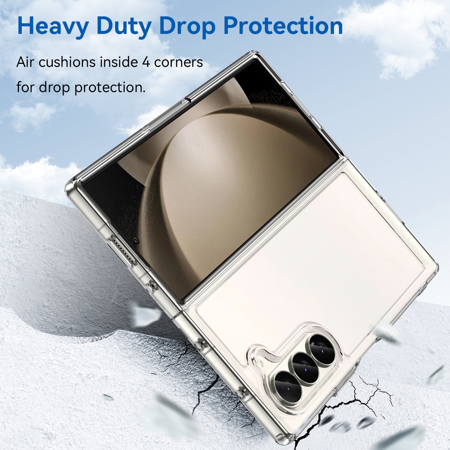 For Samsung Galaxy Z Fold6 5G Case Protective TPU+Acrylic Phone Mobile Parts Wholesale - Transparent