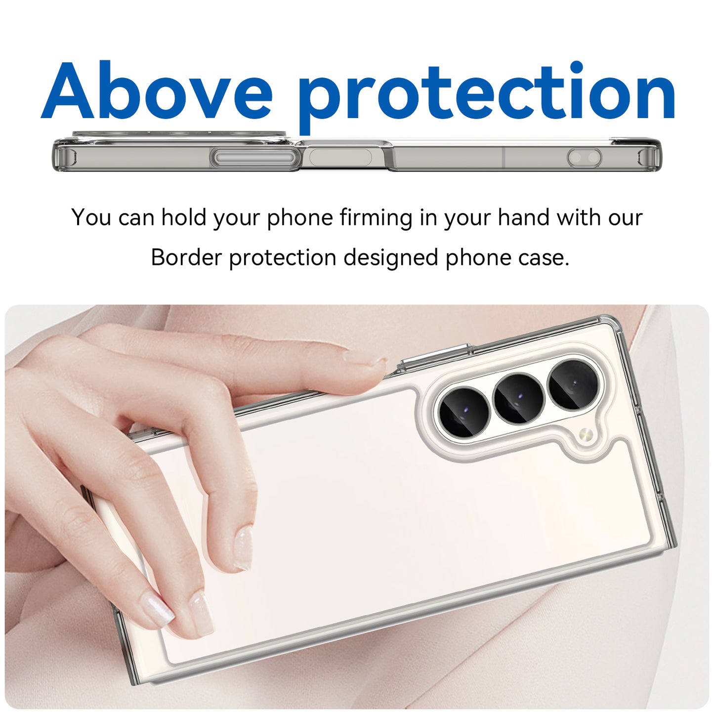 For Samsung Galaxy Z Fold6 5G Case Protective TPU+Acrylic Phone Mobile Parts Wholesale - Transparent