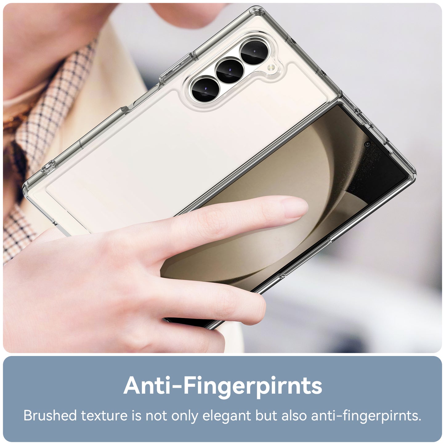 For Samsung Galaxy Z Fold6 5G Case Protective TPU+Acrylic Phone Mobile Parts Wholesale - Transparent