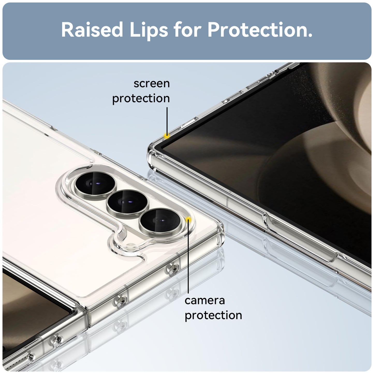 For Samsung Galaxy Z Fold6 5G Case Protective TPU+Acrylic Phone Mobile Parts Wholesale - Transparent