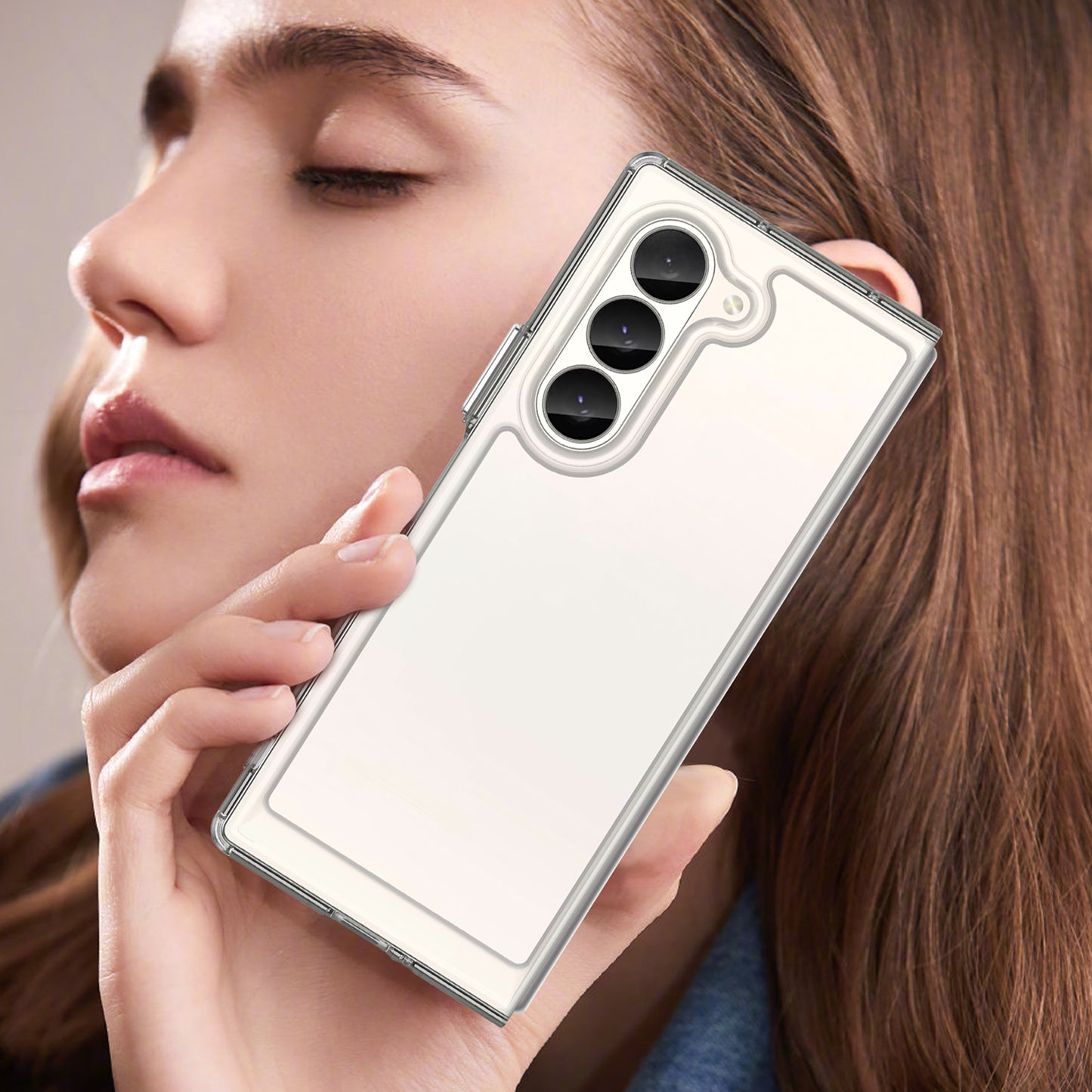 For Samsung Galaxy Z Fold6 5G Case Protective TPU+Acrylic Phone Mobile Parts Wholesale - Transparent