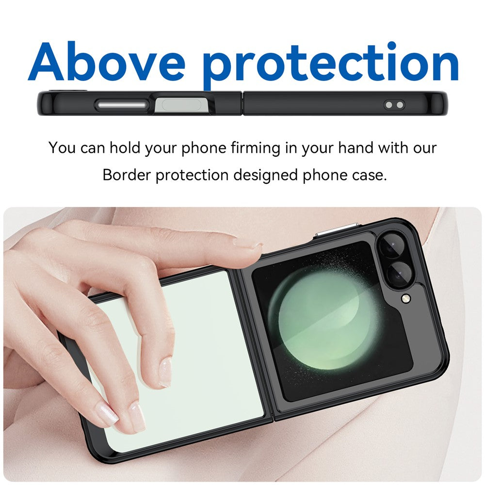 For Samsung Galaxy Z Flip7 FE 5G / Z Flip6 5G Case TPU+Acrylic Shockproof Phone Cover - Black