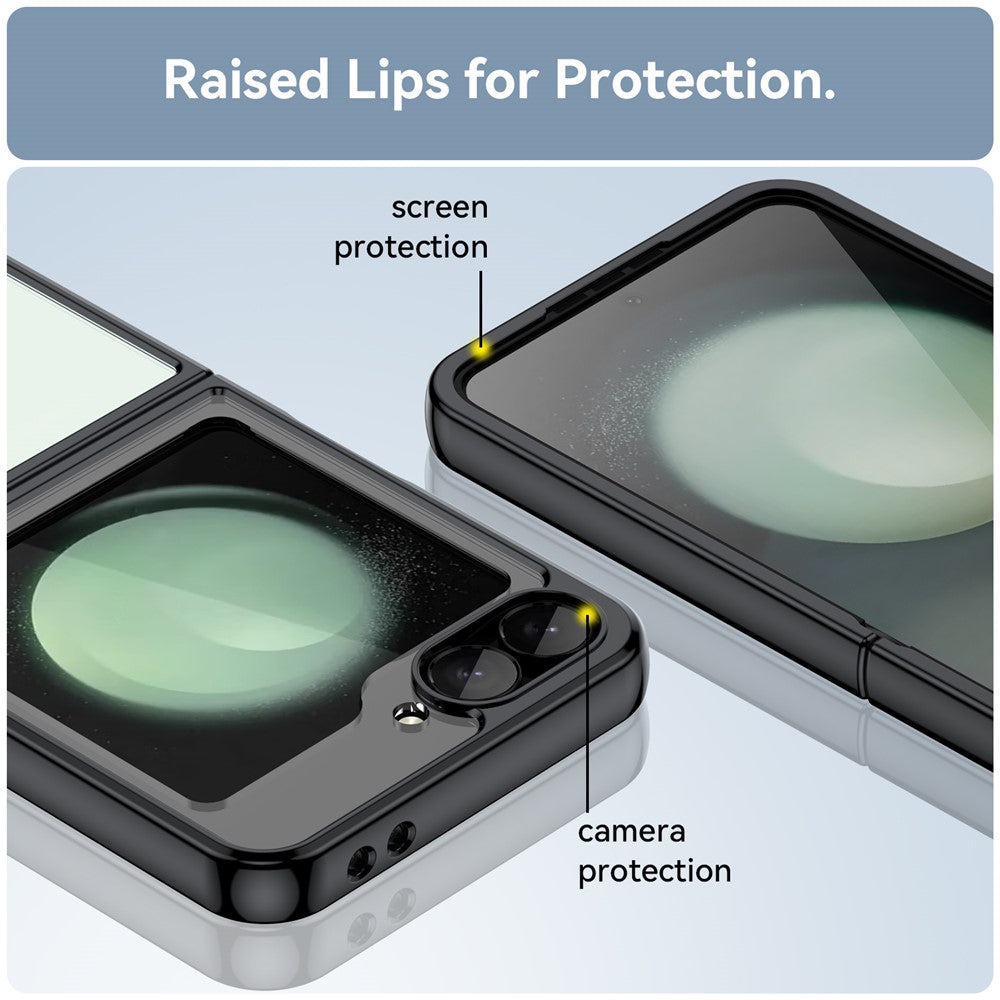 For Samsung Galaxy Z Flip7 FE 5G / Z Flip6 5G Case TPU+Acrylic Shockproof Phone Cover - Black