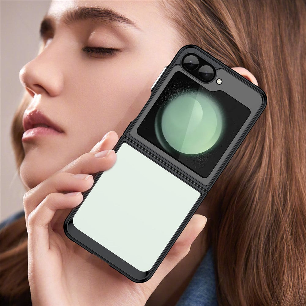 For Samsung Galaxy Z Flip7 FE 5G / Z Flip6 5G Case TPU+Acrylic Shockproof Phone Cover - Black