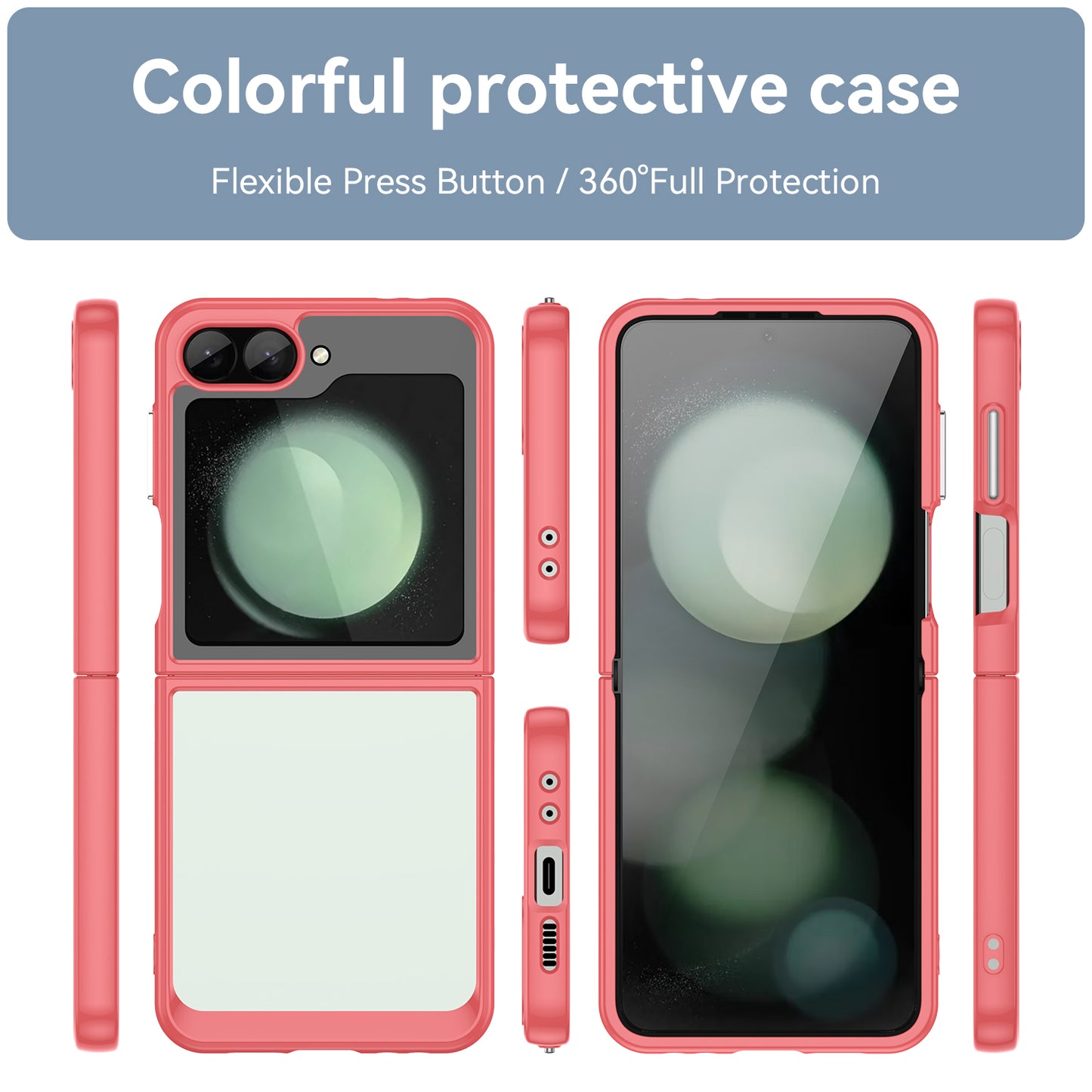 For Samsung Galaxy Z Flip6 5G Case TPU+Acrylic Shockproof Phone Cover - Red