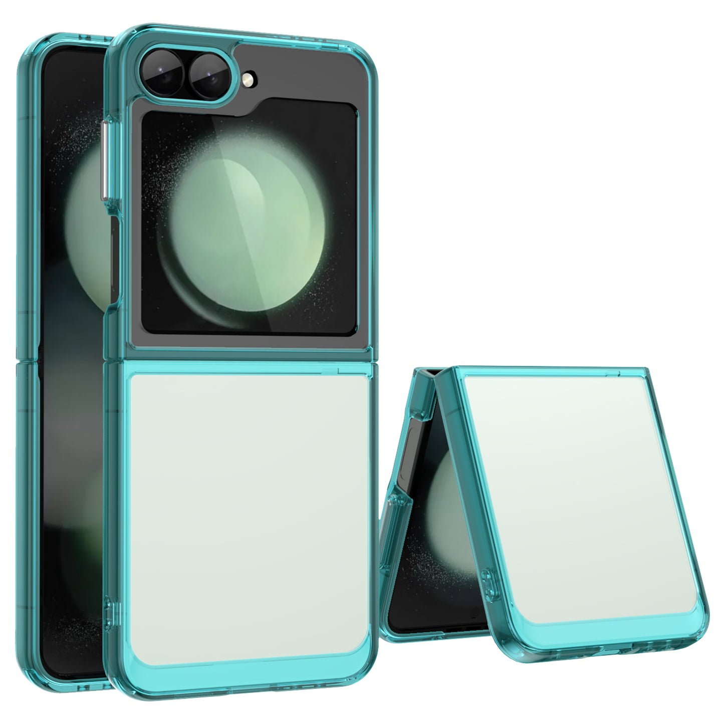 For Samsung Galaxy Z Flip6 5G Case TPU+Acrylic Shockproof Phone Cover - Transparent Blue