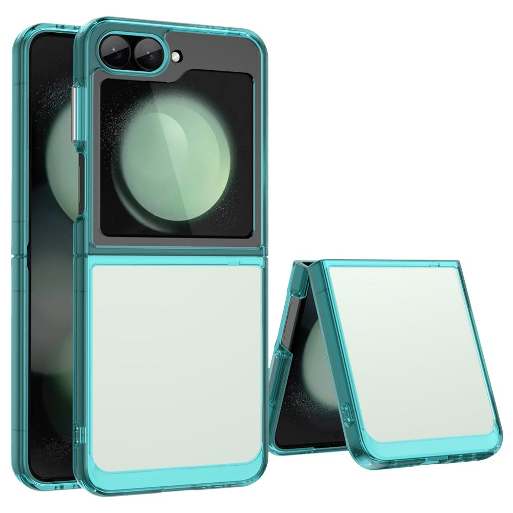For Samsung Galaxy Z Flip7 FE 5G / Z Flip6 5G Case TPU+Acrylic Shockproof Phone Cover - Transparent Blue