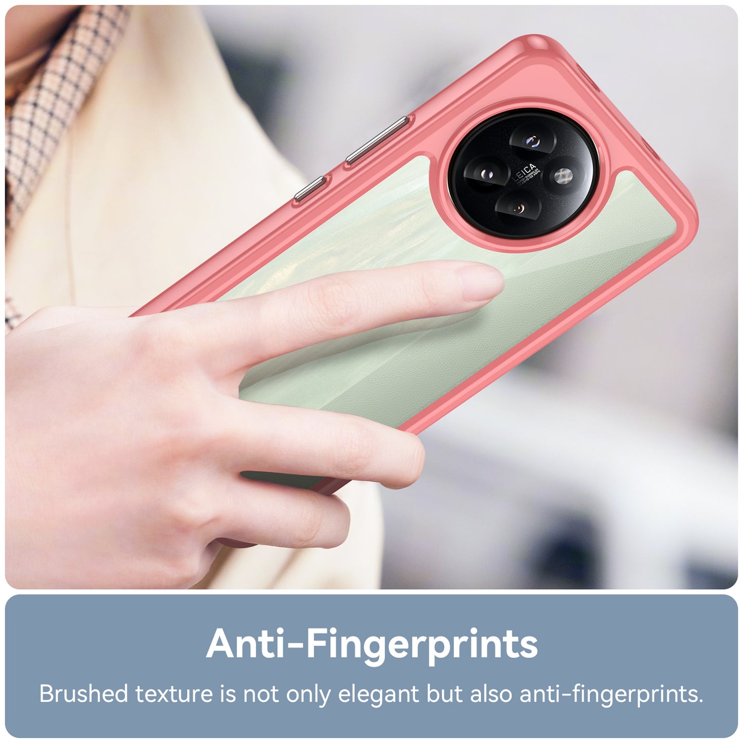 For Xiaomi Civi 4 Pro 5G Case Protective TPU Frame Clear Acrylic Phone Shell - Red