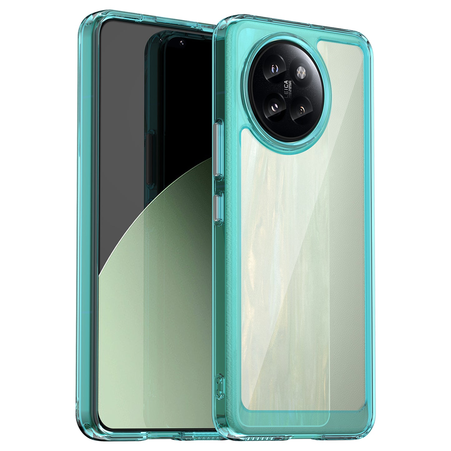 For Xiaomi Civi 4 Pro 5G Case Protective TPU Frame Clear Acrylic Phone Shell - Transparent Blue