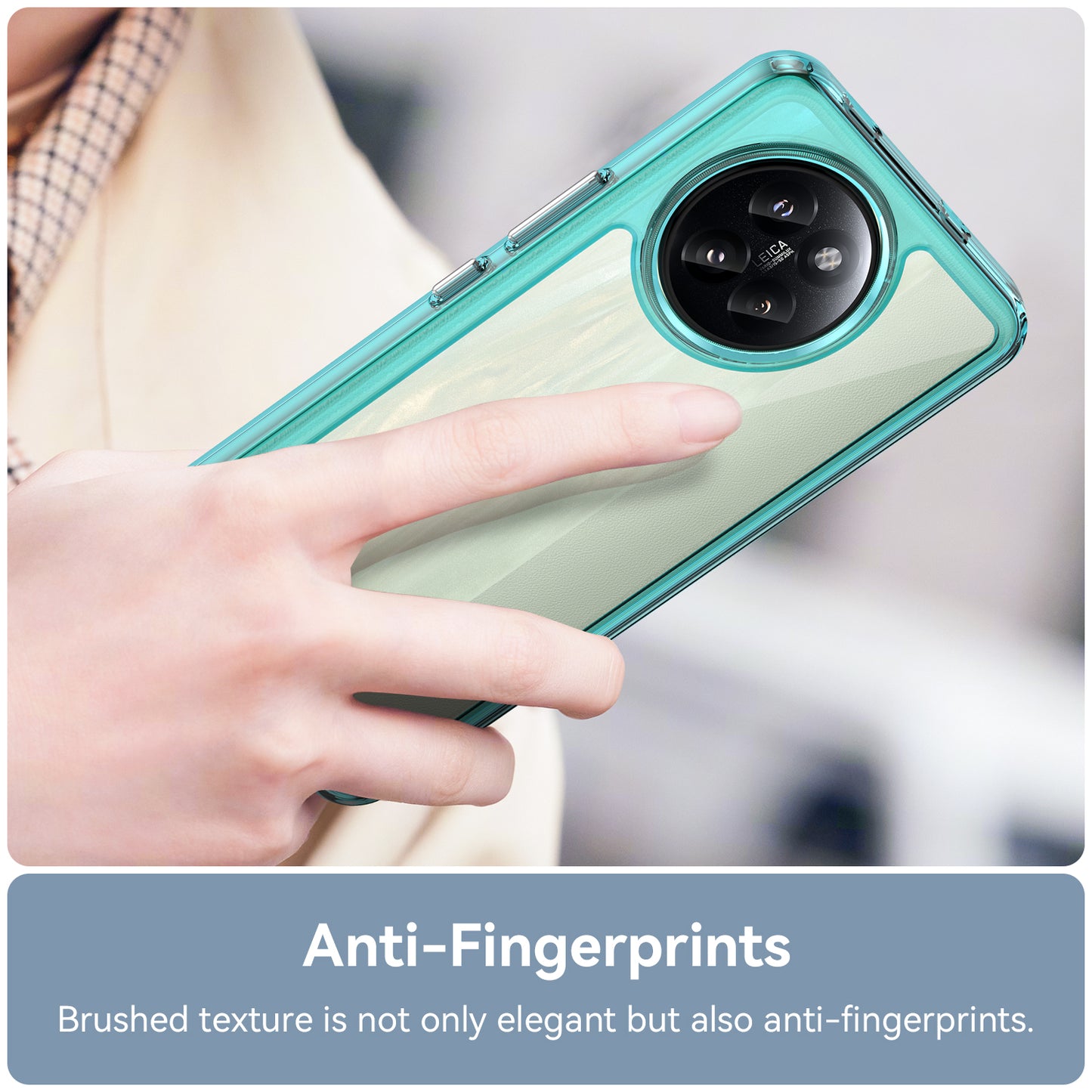 For Xiaomi Civi 4 Pro 5G Case Protective TPU Frame Clear Acrylic Phone Shell - Transparent Blue