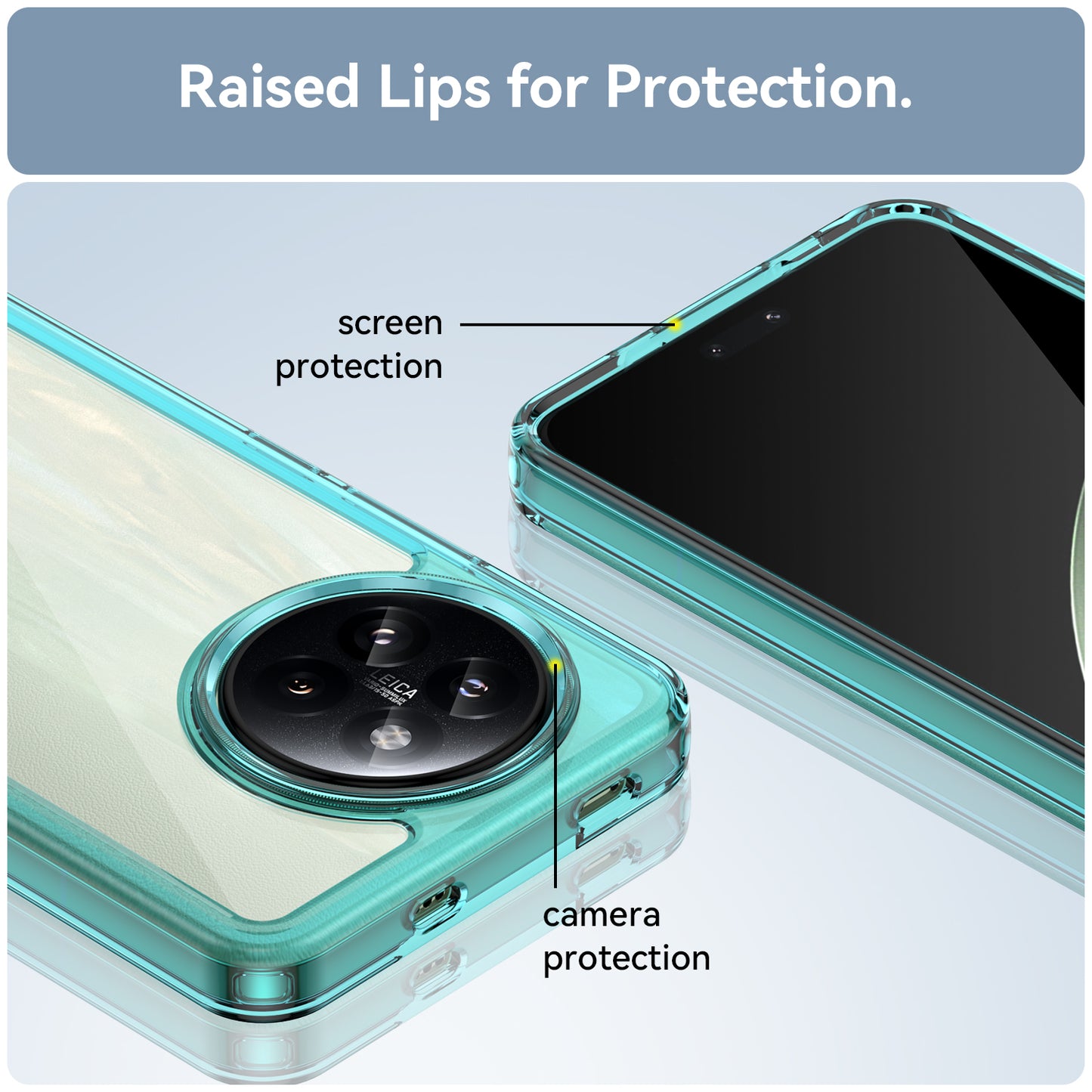 For Xiaomi Civi 4 Pro 5G Case Protective TPU Frame Clear Acrylic Phone Shell - Transparent Blue