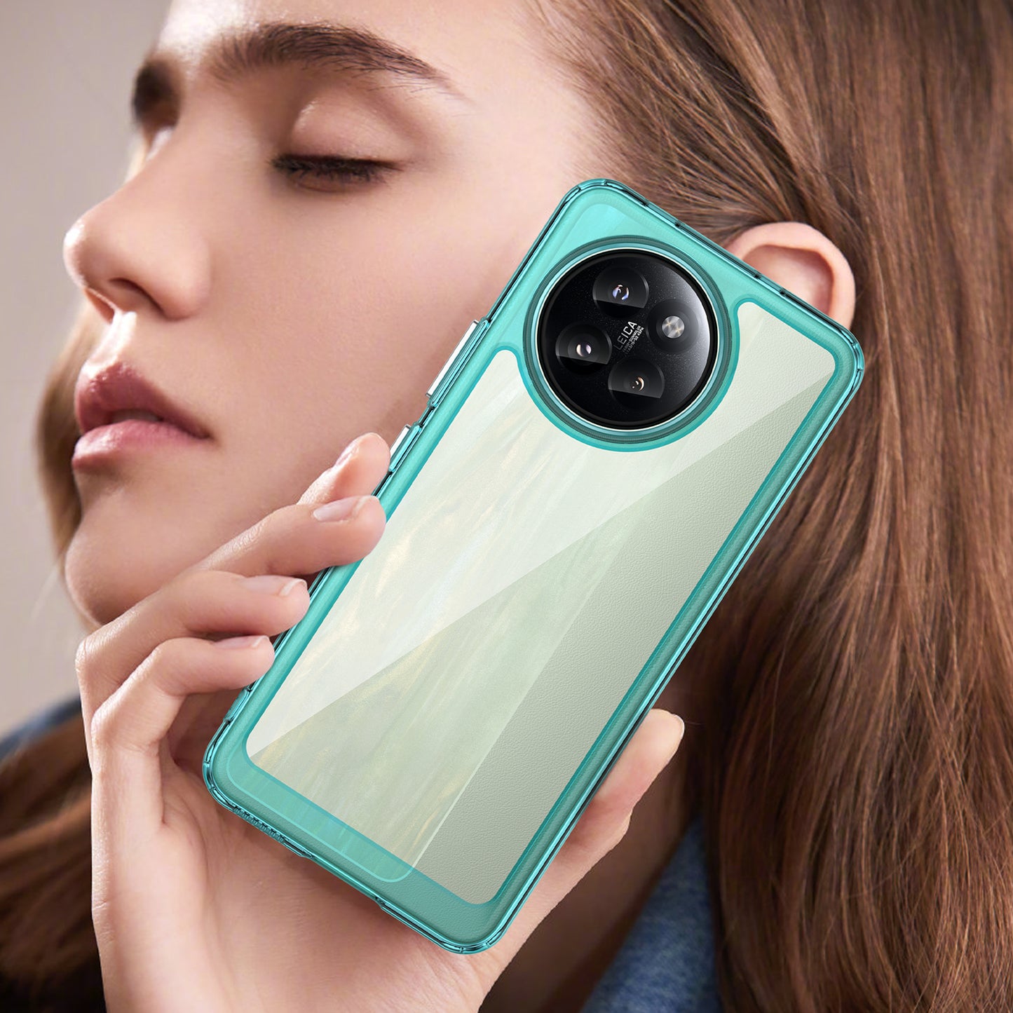 For Xiaomi Civi 4 Pro 5G Case Protective TPU Frame Clear Acrylic Phone Shell - Transparent Blue