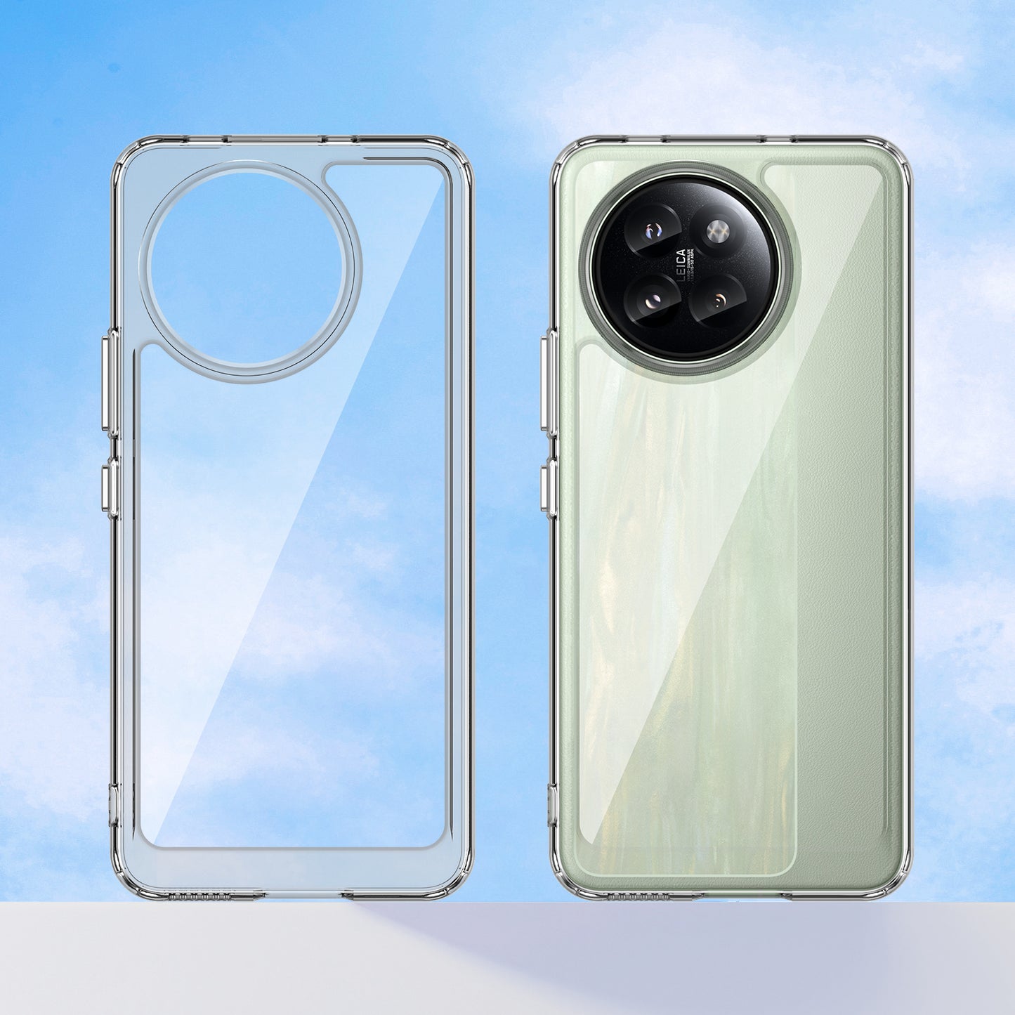 For Xiaomi Civi 4 Pro 5G Case Protective TPU Frame Clear Acrylic Phone Shell - Transparent