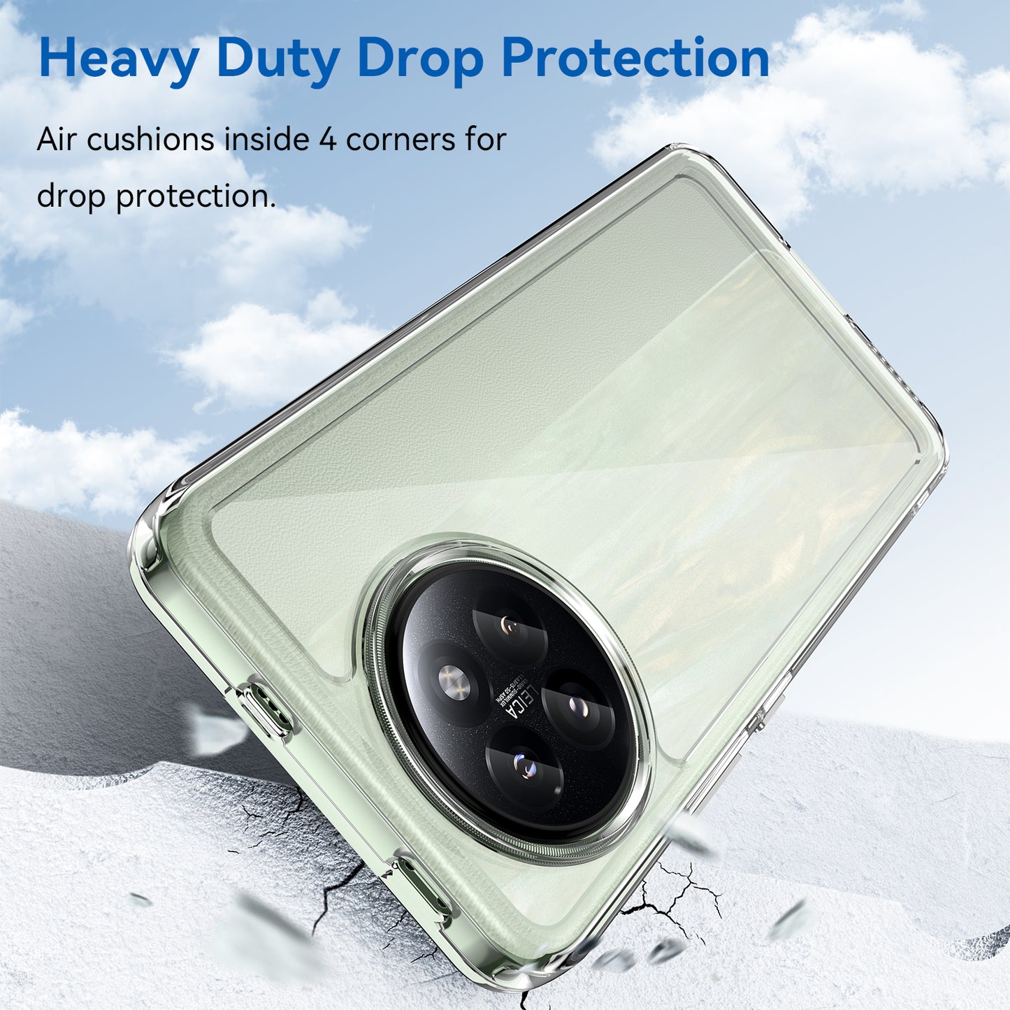 For Xiaomi Civi 4 Pro 5G Case Protective TPU Frame Clear Acrylic Phone Shell - Transparent