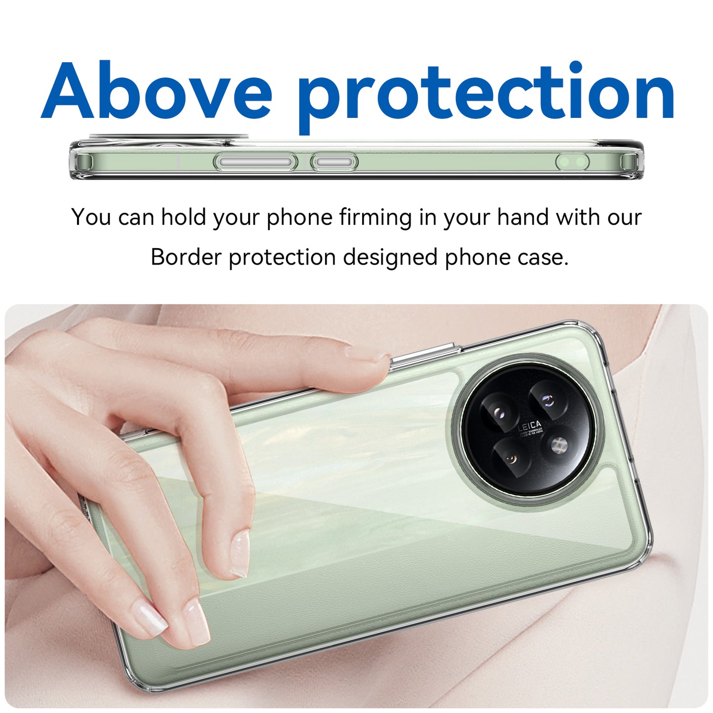 For Xiaomi Civi 4 Pro 5G Case Protective TPU Frame Clear Acrylic Phone Shell - Transparent