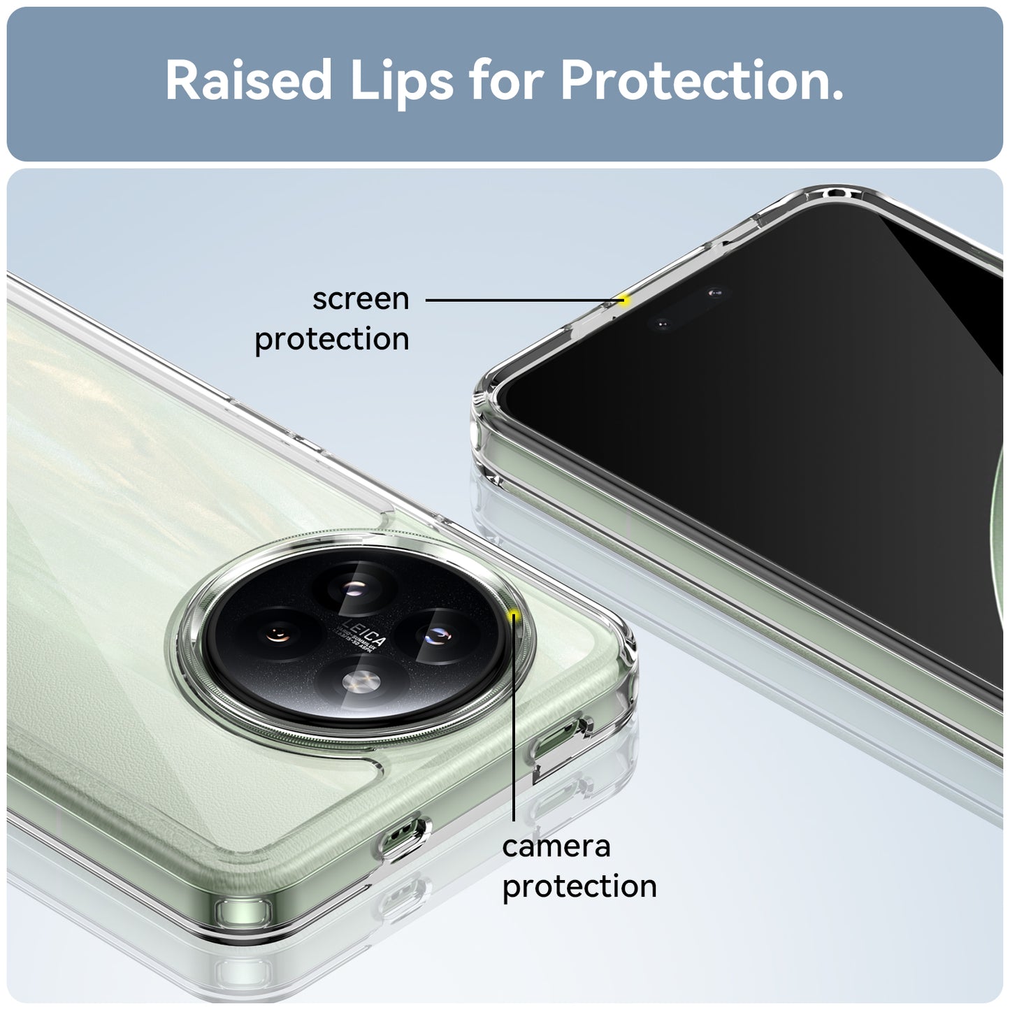 For Xiaomi Civi 4 Pro 5G Case Protective TPU Frame Clear Acrylic Phone Shell - Transparent