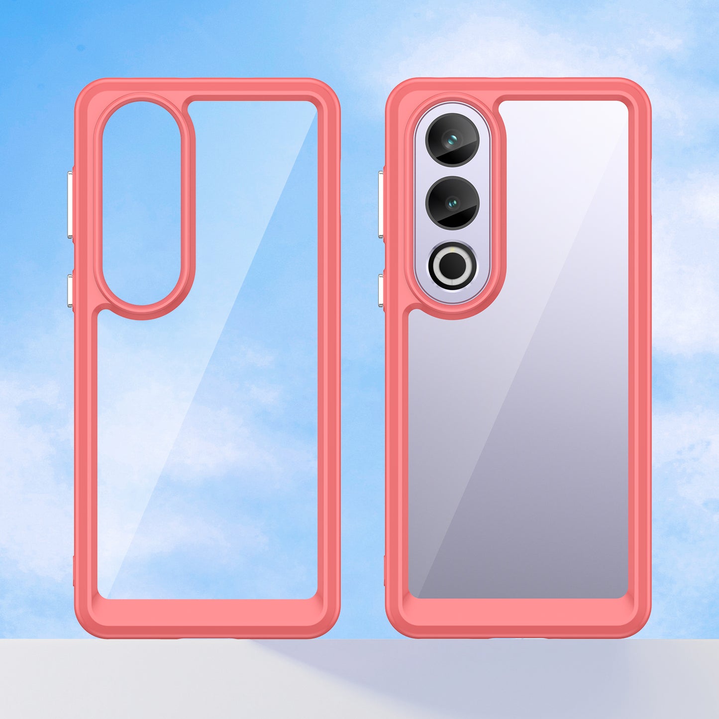 For OnePlus Ace 3V 5G Case TPU Frame Clear Acrylic Phone Shell Wholesale Cell Phone Accessories - Red