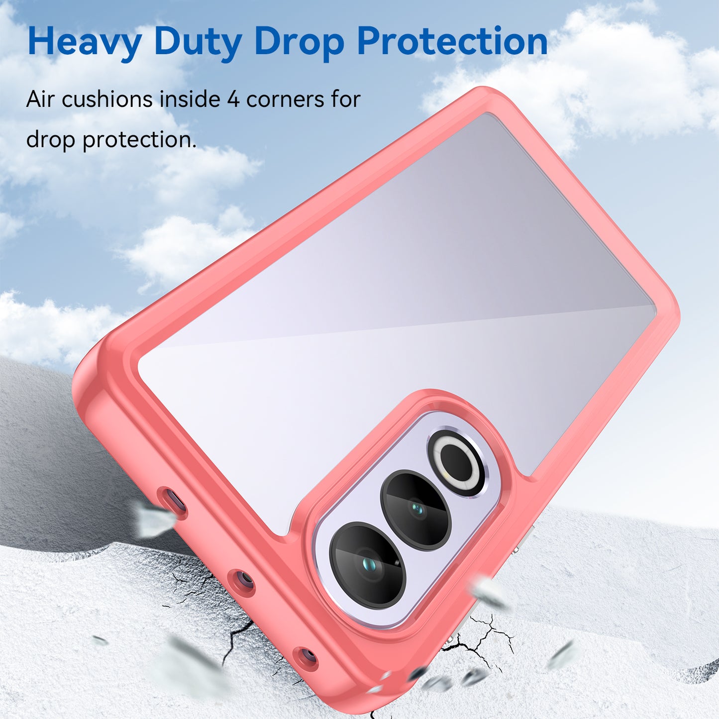 For OnePlus Ace 3V 5G Case TPU Frame Clear Acrylic Phone Shell Wholesale Cell Phone Accessories - Red